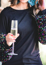 Load image into Gallery viewer, VEGAS LIGHTS Sequin Long Sleeve Top