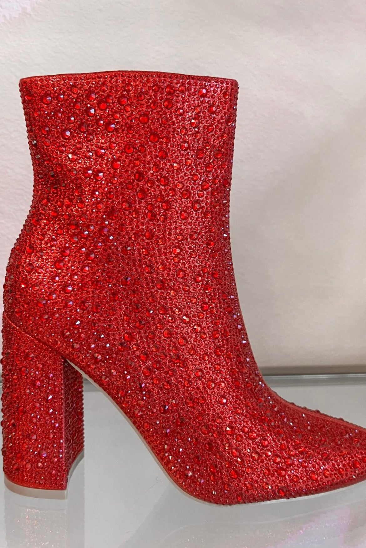 Red best sale glitter booties