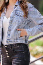 Load image into Gallery viewer, STAR-STUDDED Rhinestone Denim Jacket