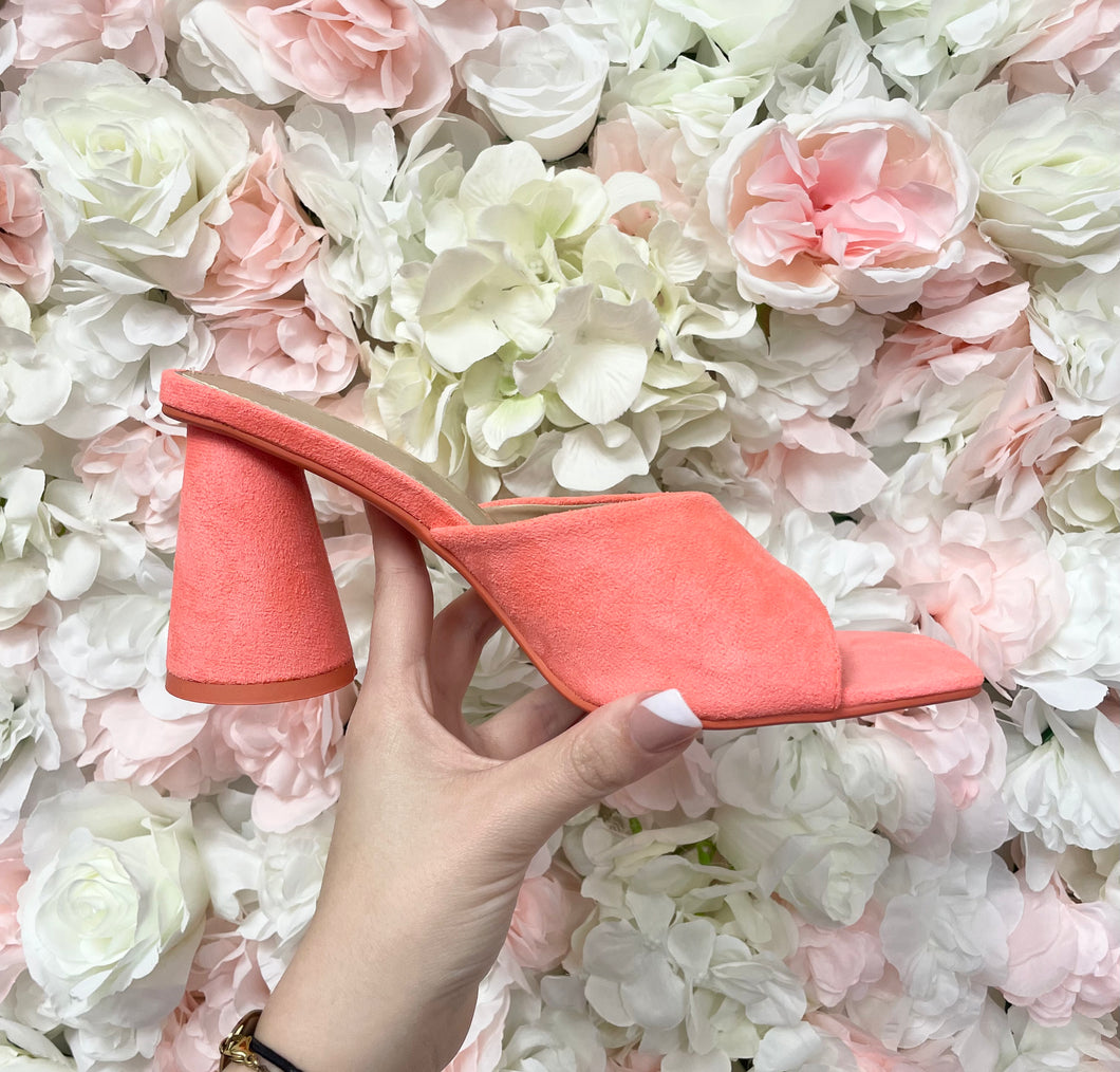 Coral Round Block Heel