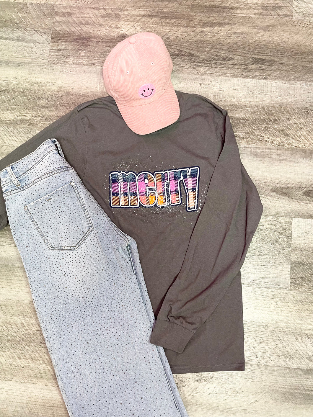 MERRY Long Sleeve Christmas Tee