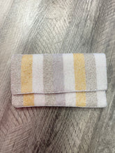 Load image into Gallery viewer, Neutral Stripe Beaded Clutch
