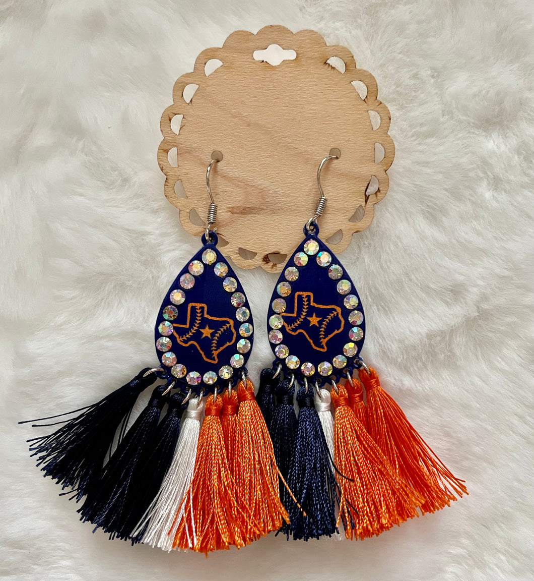 Baseball Tassel Earrings