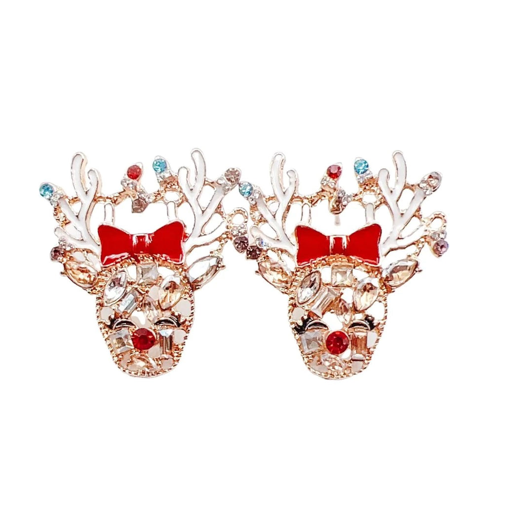 Reindeer Jeweled Earrings