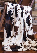 Load image into Gallery viewer, Cow Print Plush Blankets 50”x60”
