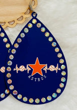 Load image into Gallery viewer, Baseball Heartbeat Earrings
