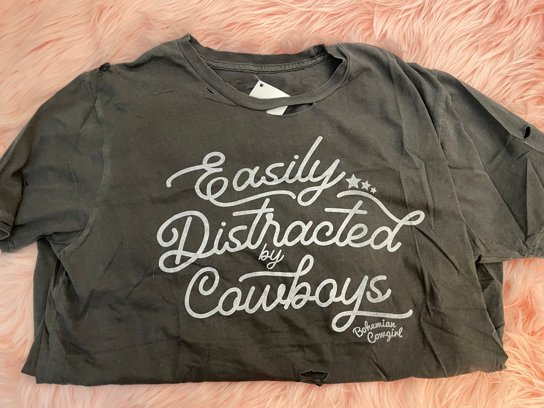 EASILY DISTRACTED Distressed Tee