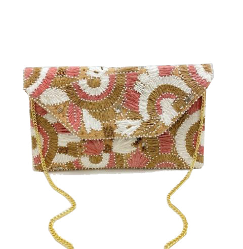 STRAW JUTE Beaded Clutch