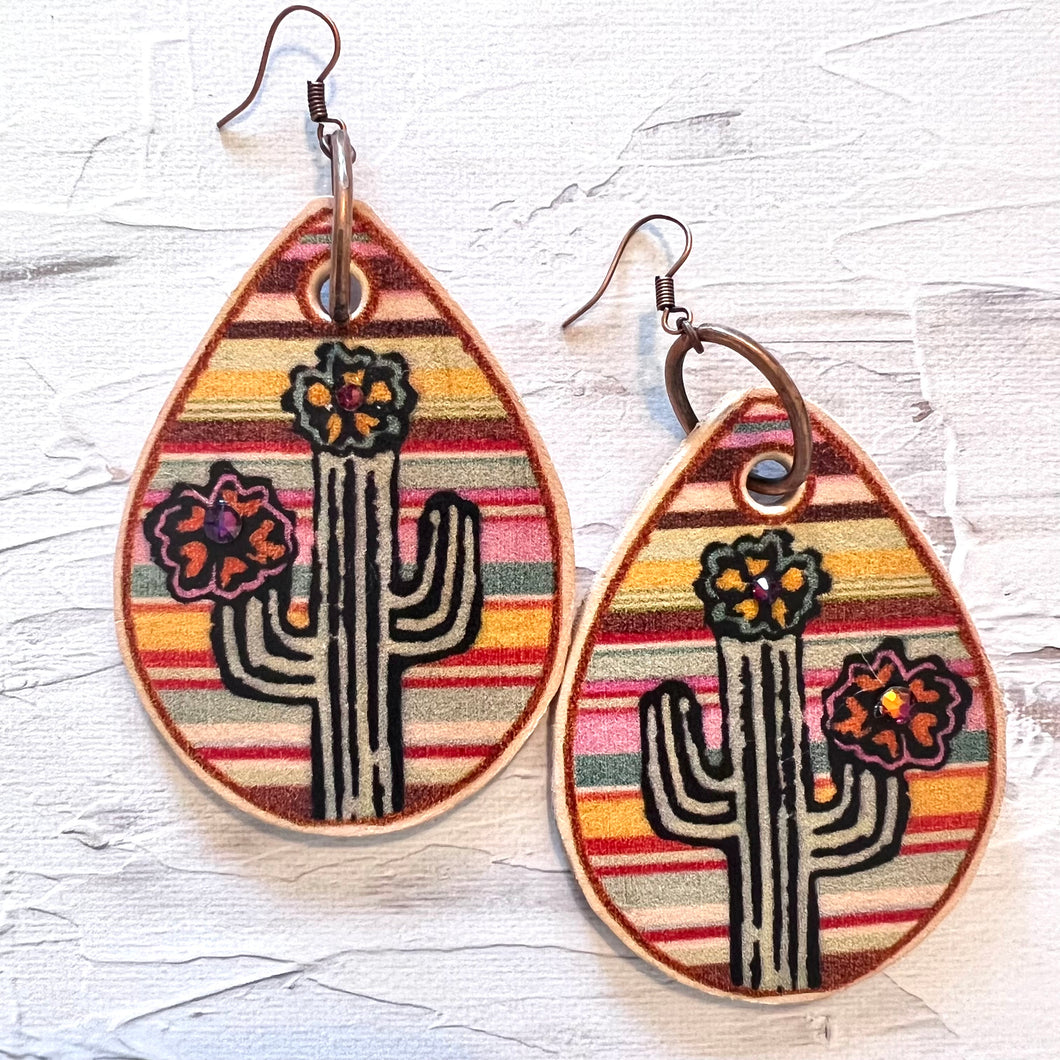 Fiesta Cactus Teardrop Earrings