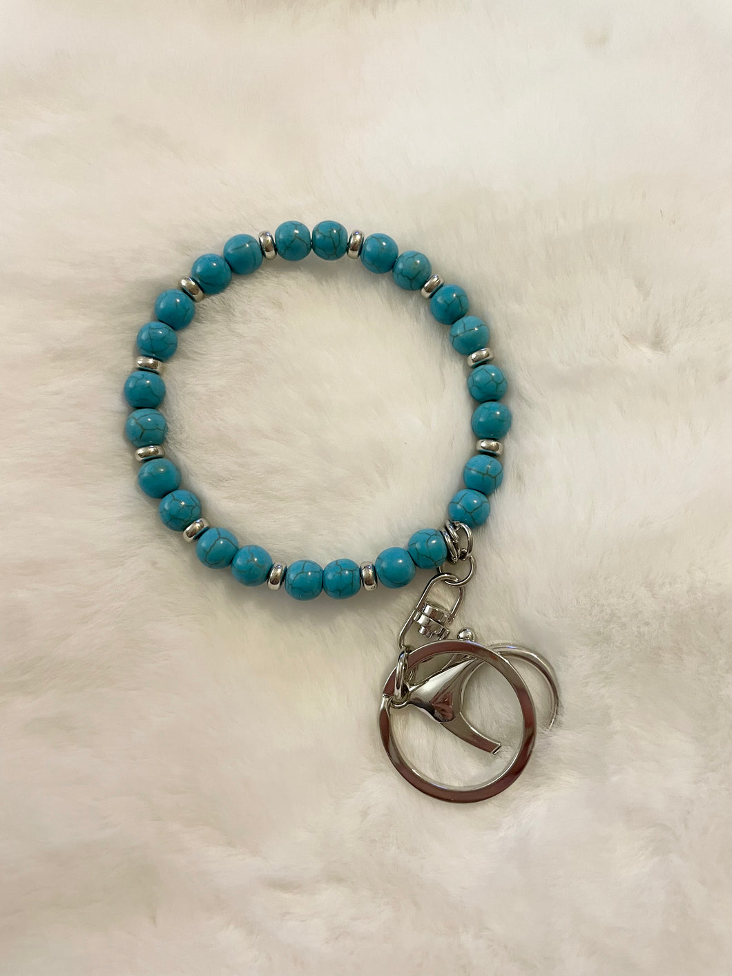 Turquoise Bead Keychain