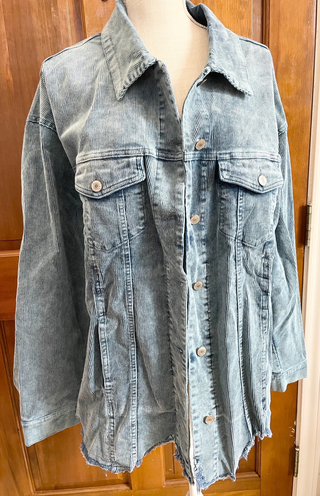 Teal Corduroy Shacket