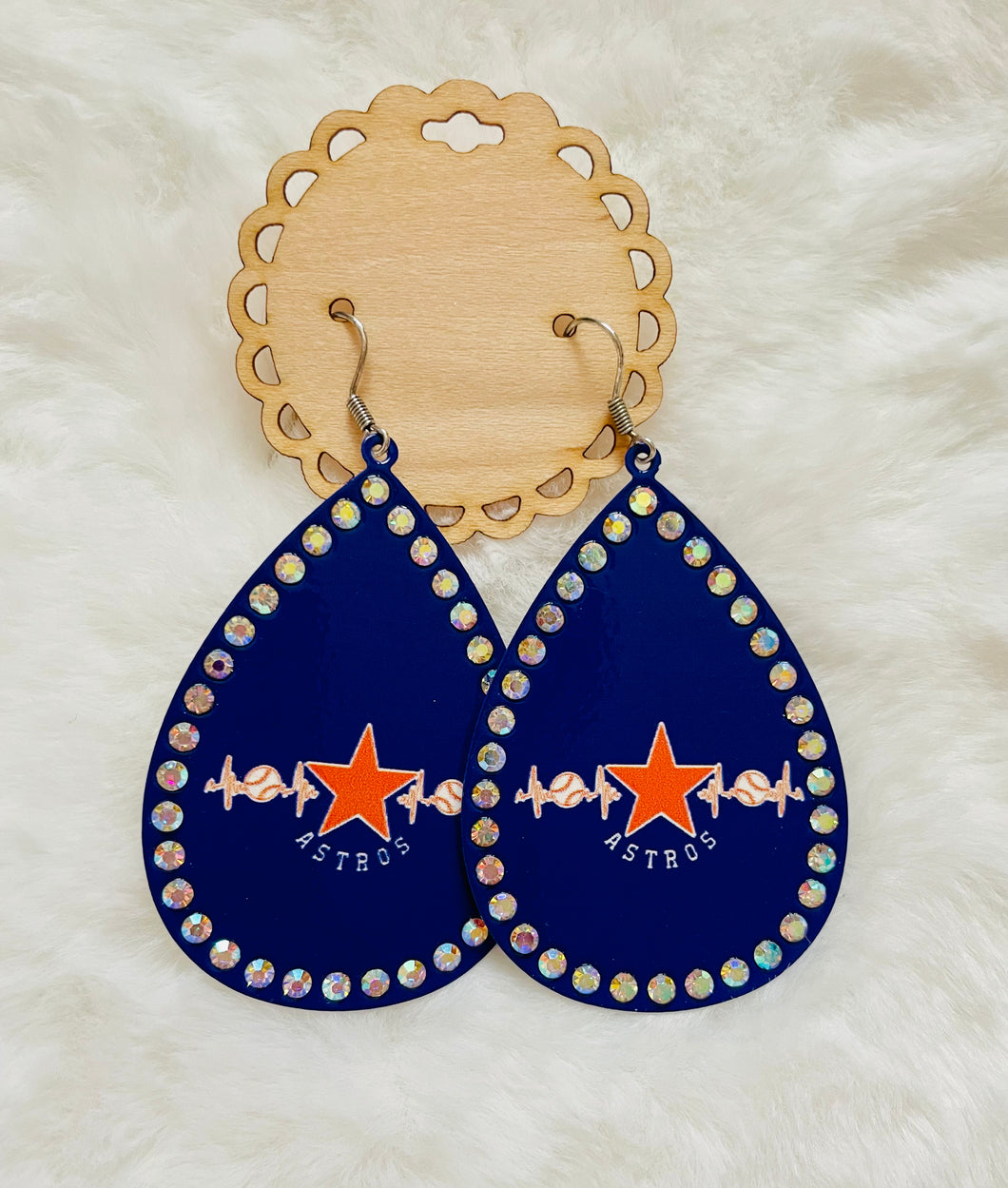 Baseball Heartbeat Earrings