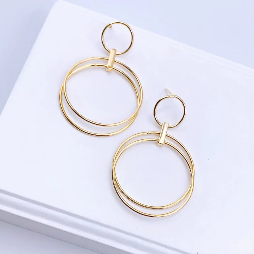 Aria Circle Dangle Earrings
