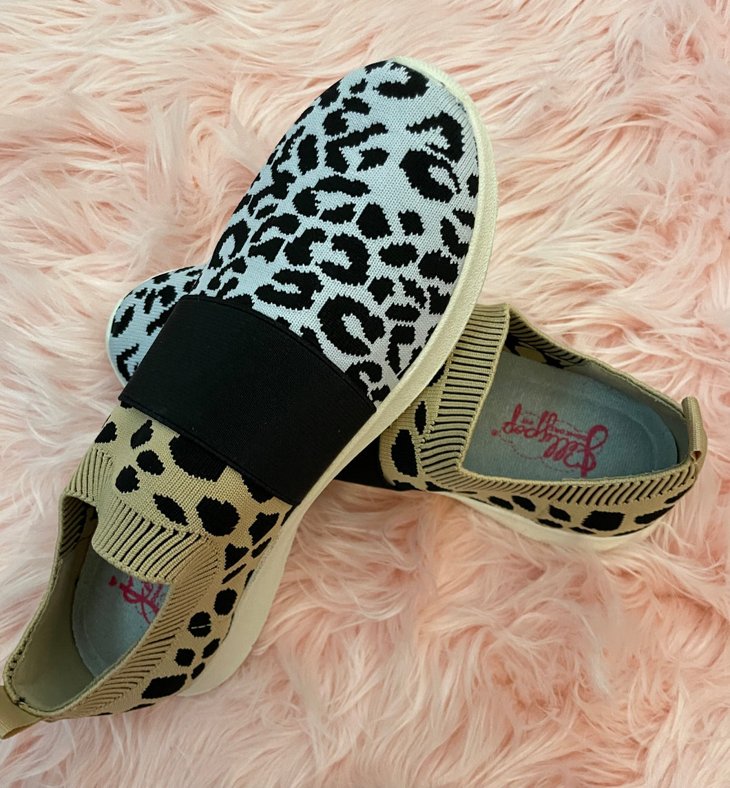 Tan Animal Slip-On Shoes