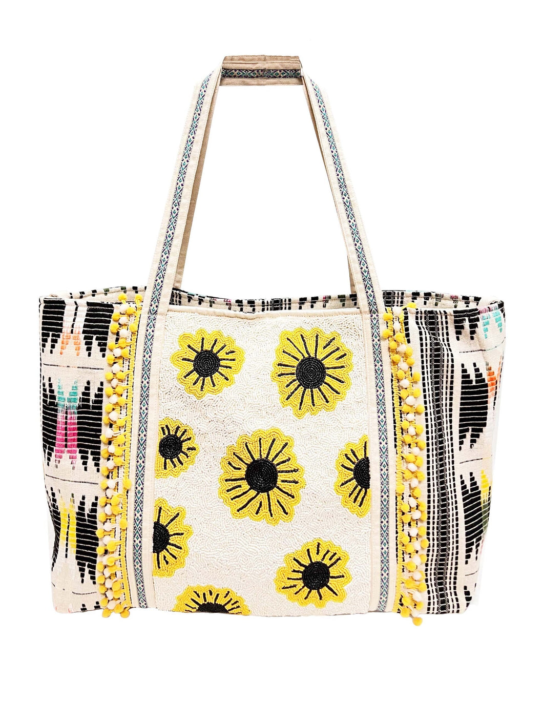 SUNFLOWER Beaded Tote Bag