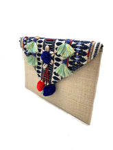Load image into Gallery viewer, Embroidered Burlap Clutch

