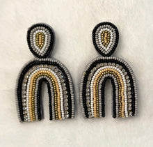 Load image into Gallery viewer, Grey Beaded Rainbow Earrings
