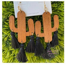 Load image into Gallery viewer, Cactus Tassel Earrings
