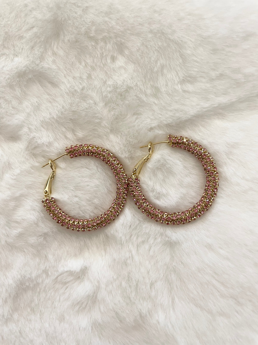 Chic Pink Crystal Earrings