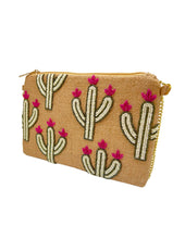 Load image into Gallery viewer, Jute Cactus Beaded Clutch
