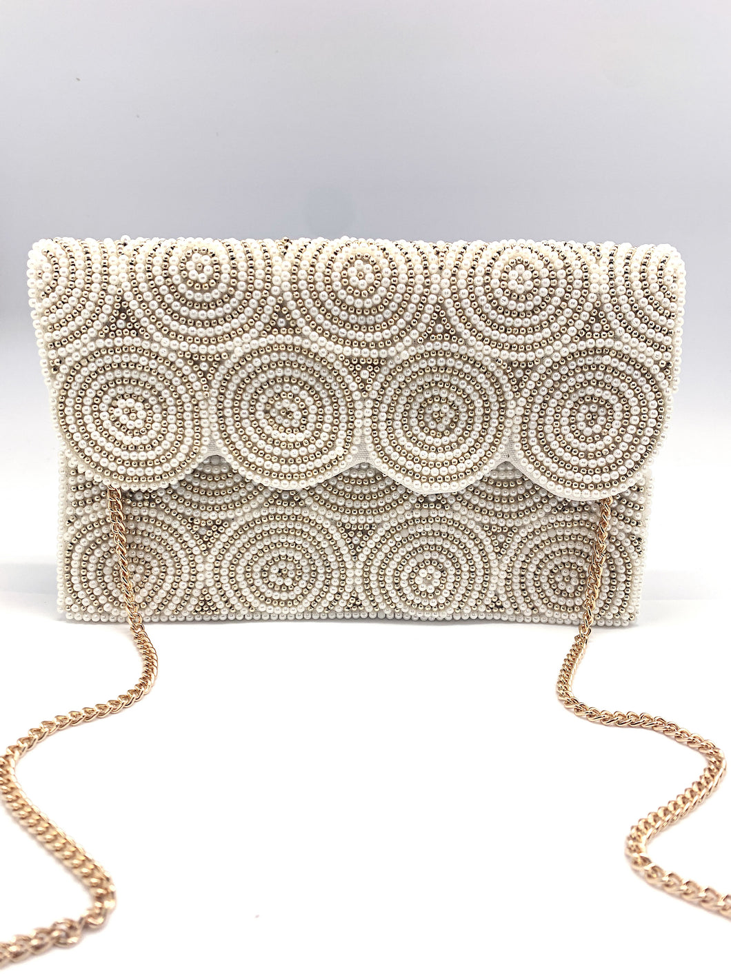SWIRL & PEARL Bridal Clutch