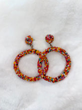 Load image into Gallery viewer, Colorful Beaded Hoop Earrings
