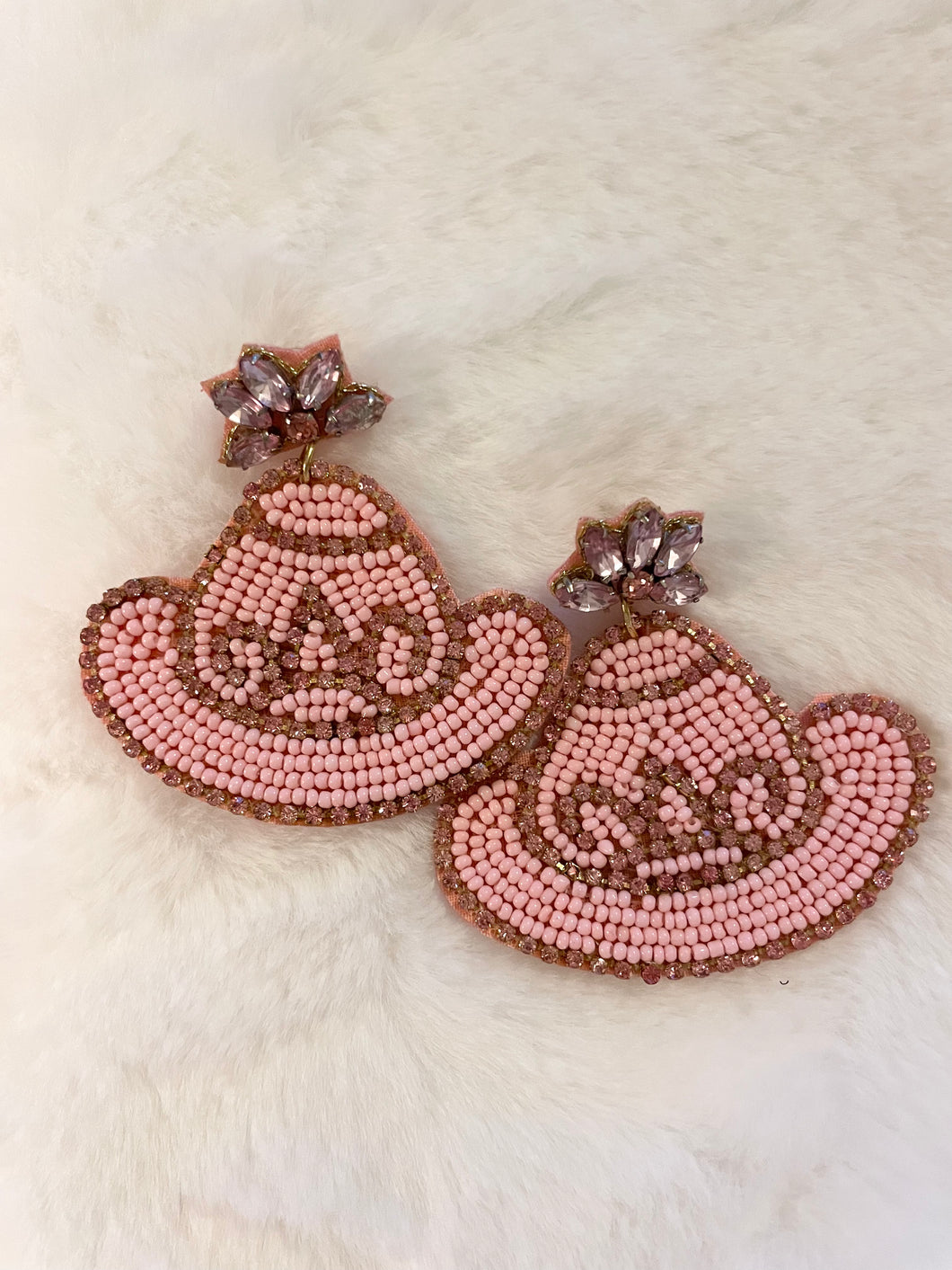 Cowboy Hat Beaded Earrings