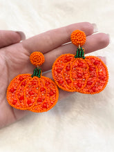 Load image into Gallery viewer, Pumpkin Beaded Earrings
