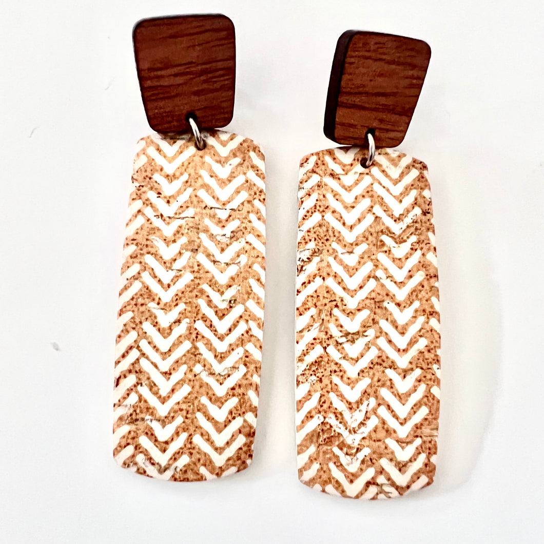 Mustard Chevron Dangle Earrings