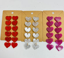 Load image into Gallery viewer, Multi Heart Sparkle Earrings
