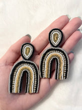 Load image into Gallery viewer, Grey Beaded Rainbow Earrings
