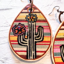 Load image into Gallery viewer, Fiesta Cactus Teardrop Earrings
