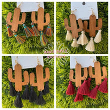 Load image into Gallery viewer, Cactus Tassel Earrings
